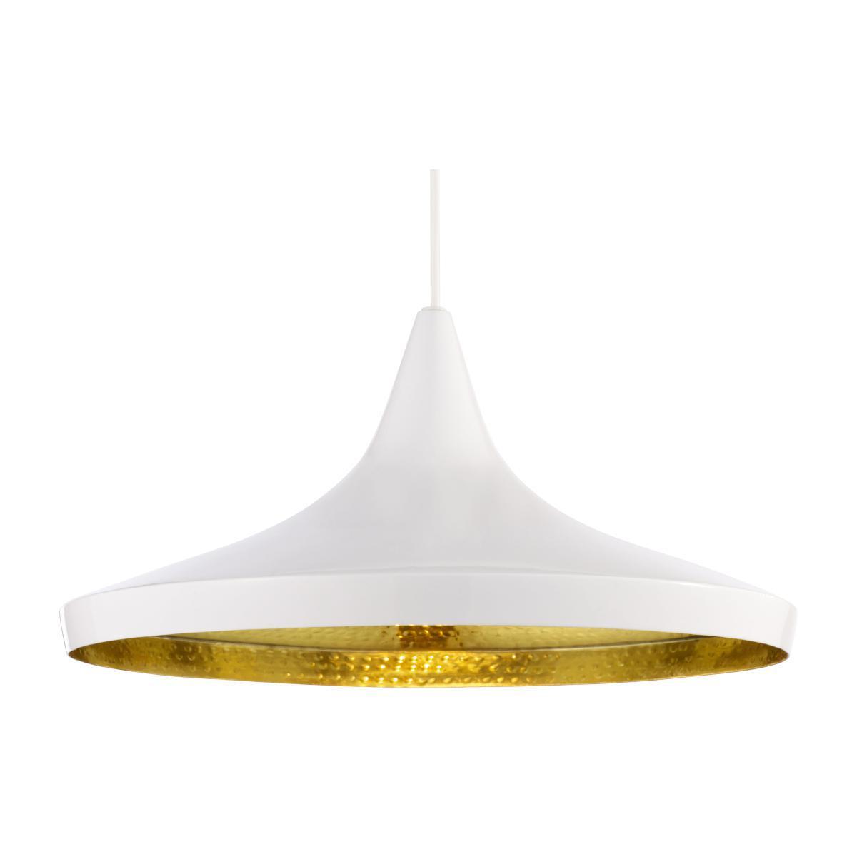 Beat Wide LED Pendant - / Ø 36 cm x H 19 cm - Hand-crafted by Tom Dixon White – image 1