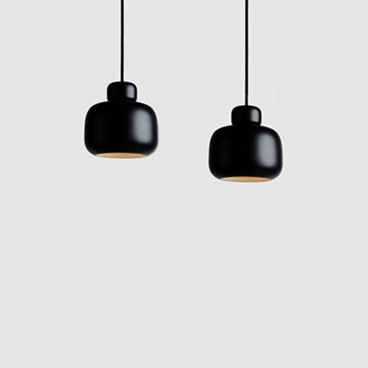 Stone Small Pendant - / Metal - Ø 16 x H 15 cm by Woud Black – image 3