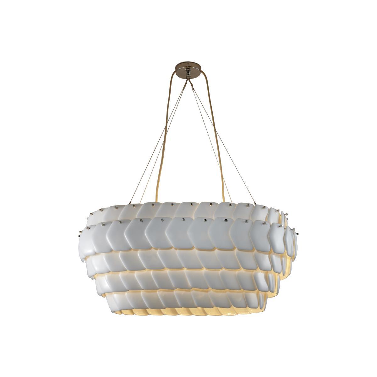 Cranton Ovale Pendant - H 40 cm x L 88 cm / Bone China by Original BTC White – image 1