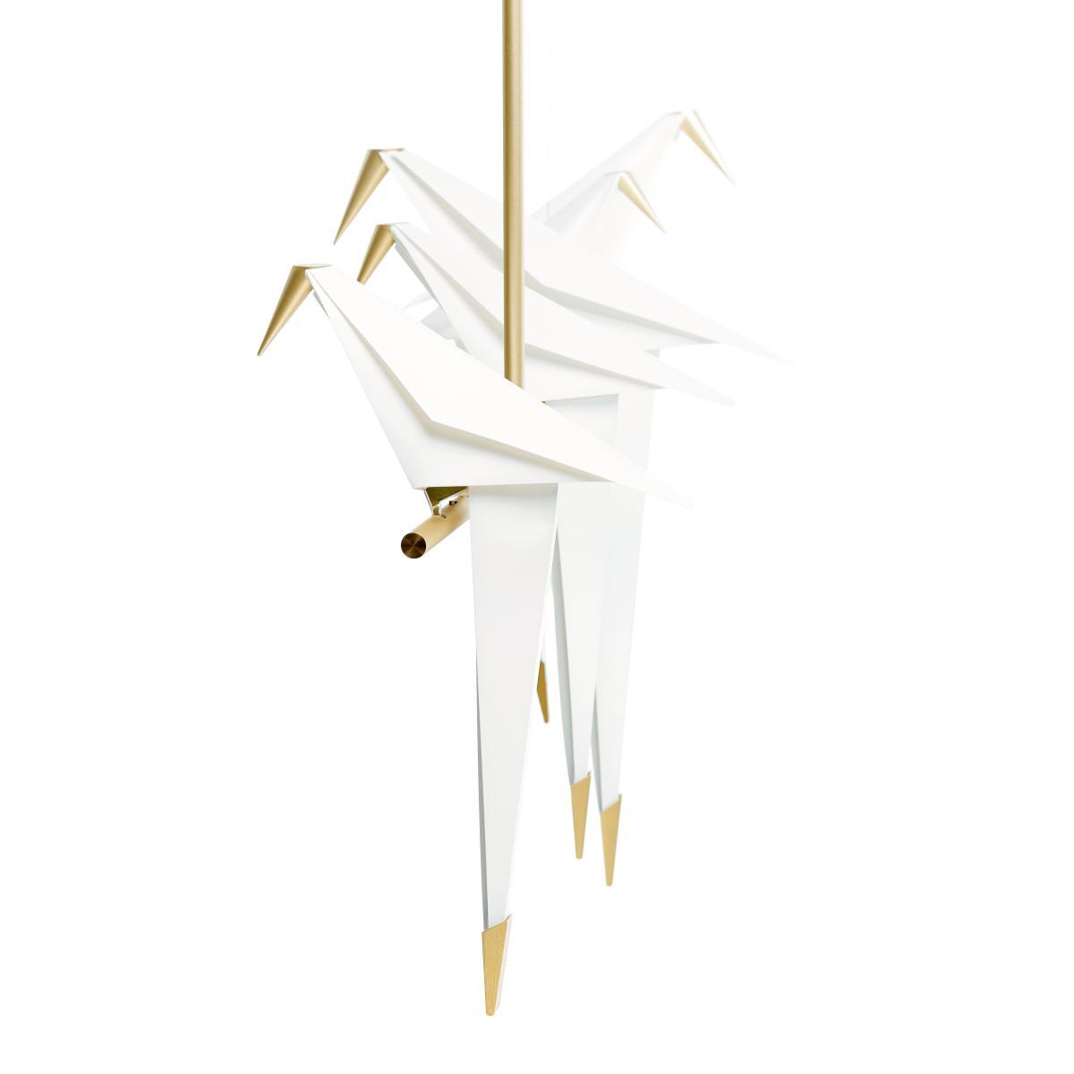Perch Light Branch LED Pendant - Swiveling birds / L 100 cm by Moooi White/Gold/Metal – image 2
