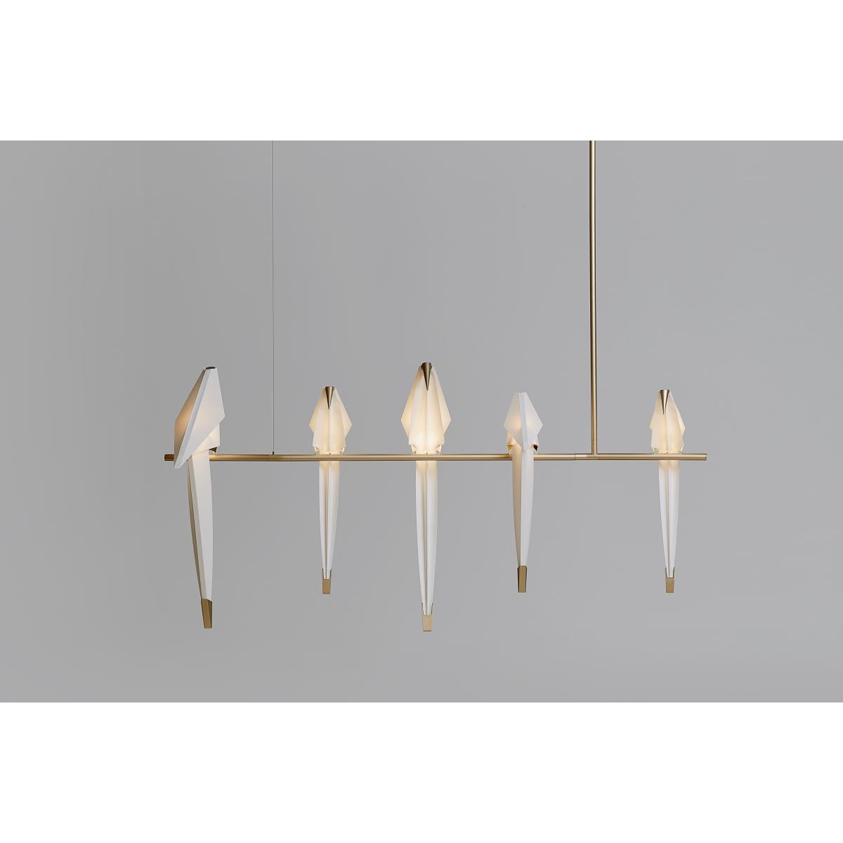 Perch Light Branch LED Pendant - Swiveling birds / L 100 cm by Moooi White/Gold/Metal – image 11