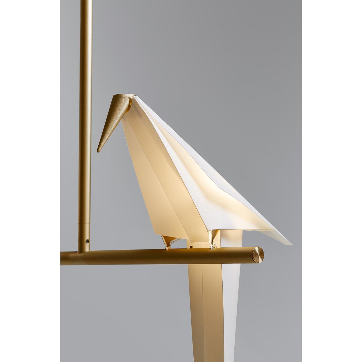 Perch Light Branch LED Pendant - Swiveling birds / L 100 cm by Moooi White/Gold/Metal – image 12