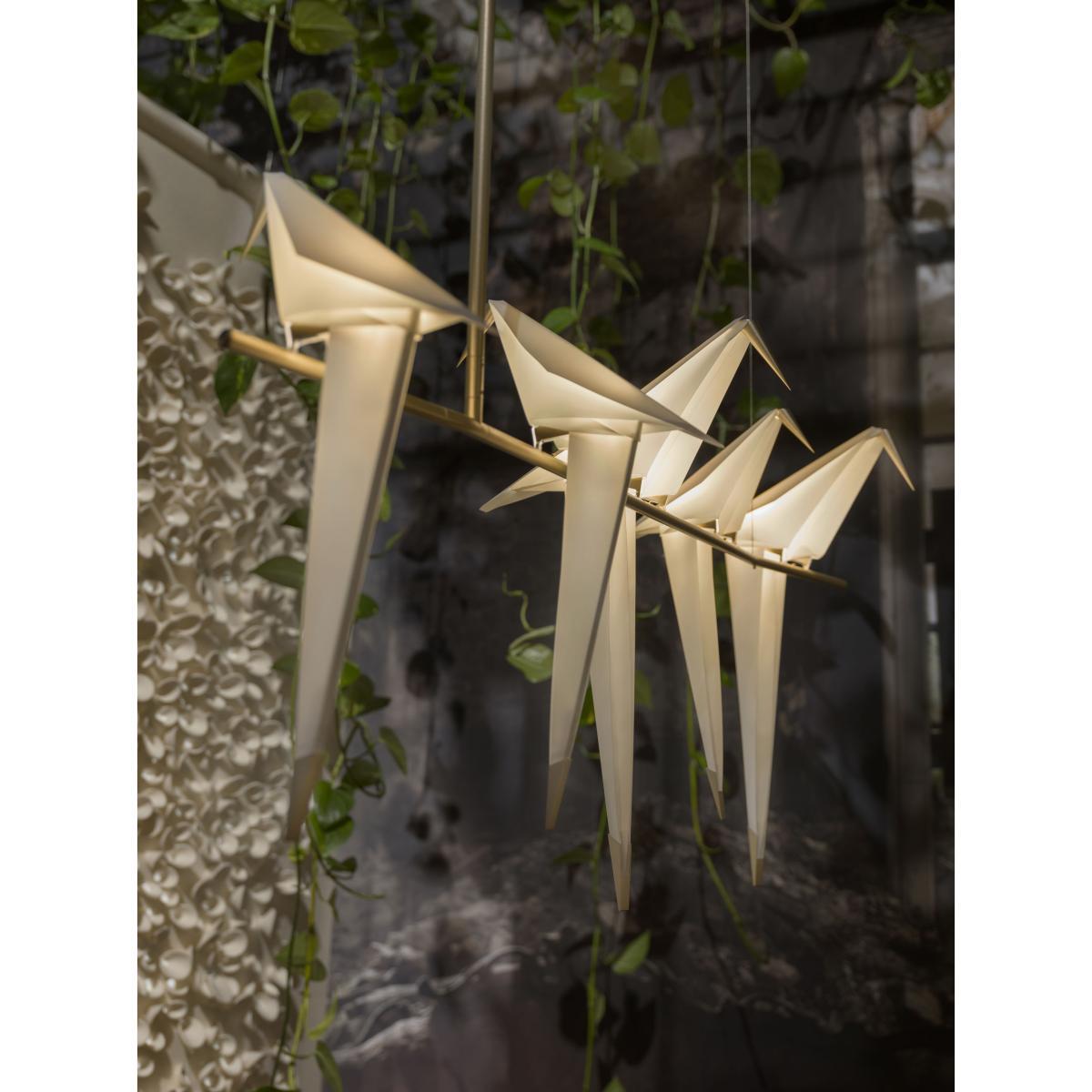 Perch Light Branch LED Pendant - Swiveling birds / L 100 cm by Moooi White/Gold/Metal – image 6