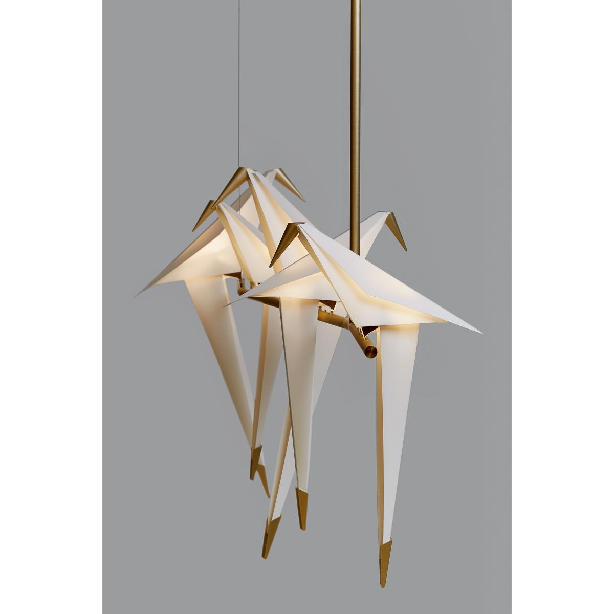Perch Light Branch LED Pendant - Swiveling birds / L 100 cm by Moooi White/Gold/Metal – image 10