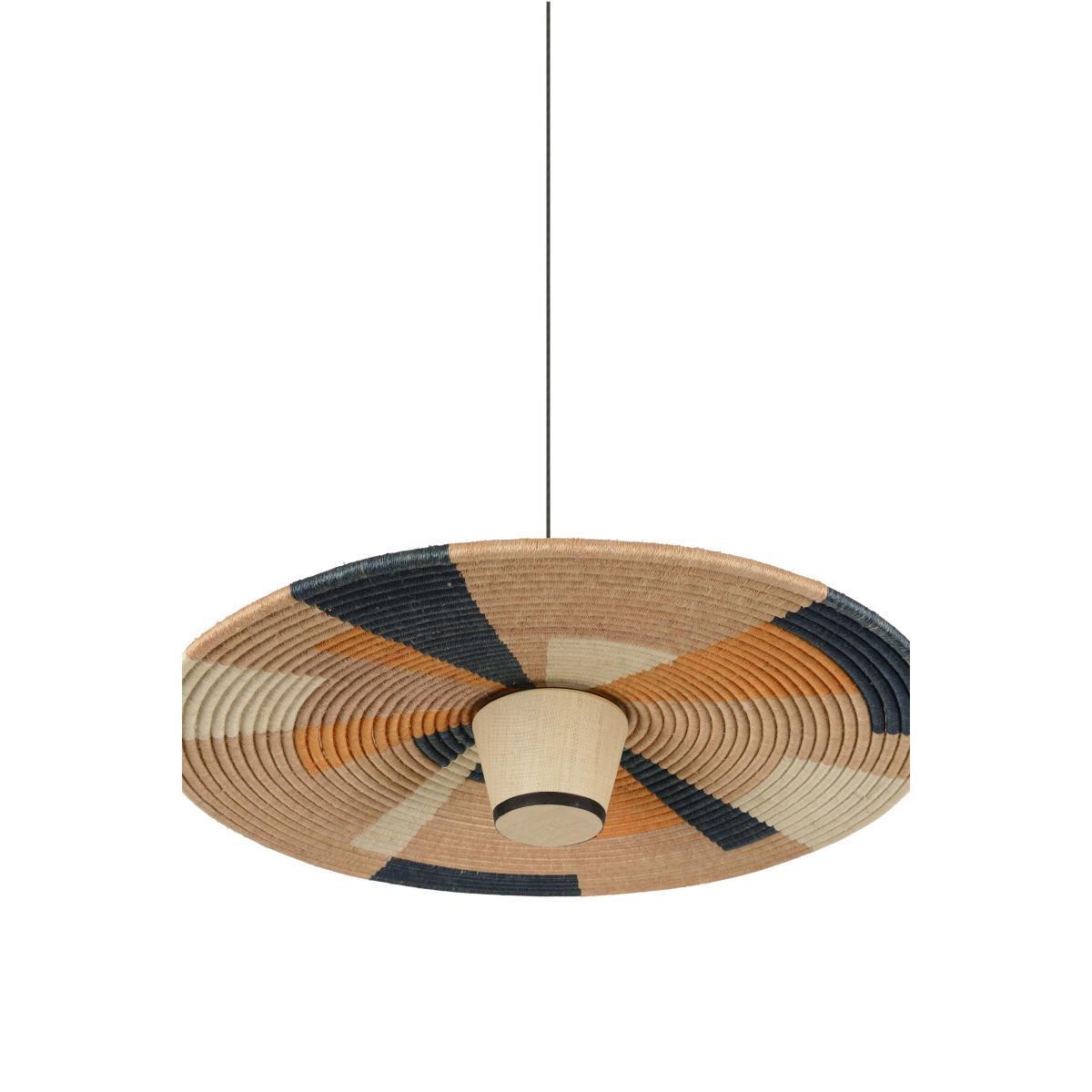 Parrot L Pendant - / Ø 80 x H 22 cm - Hand-braided abaca by Forestier Multicoloured/Beige – image 2