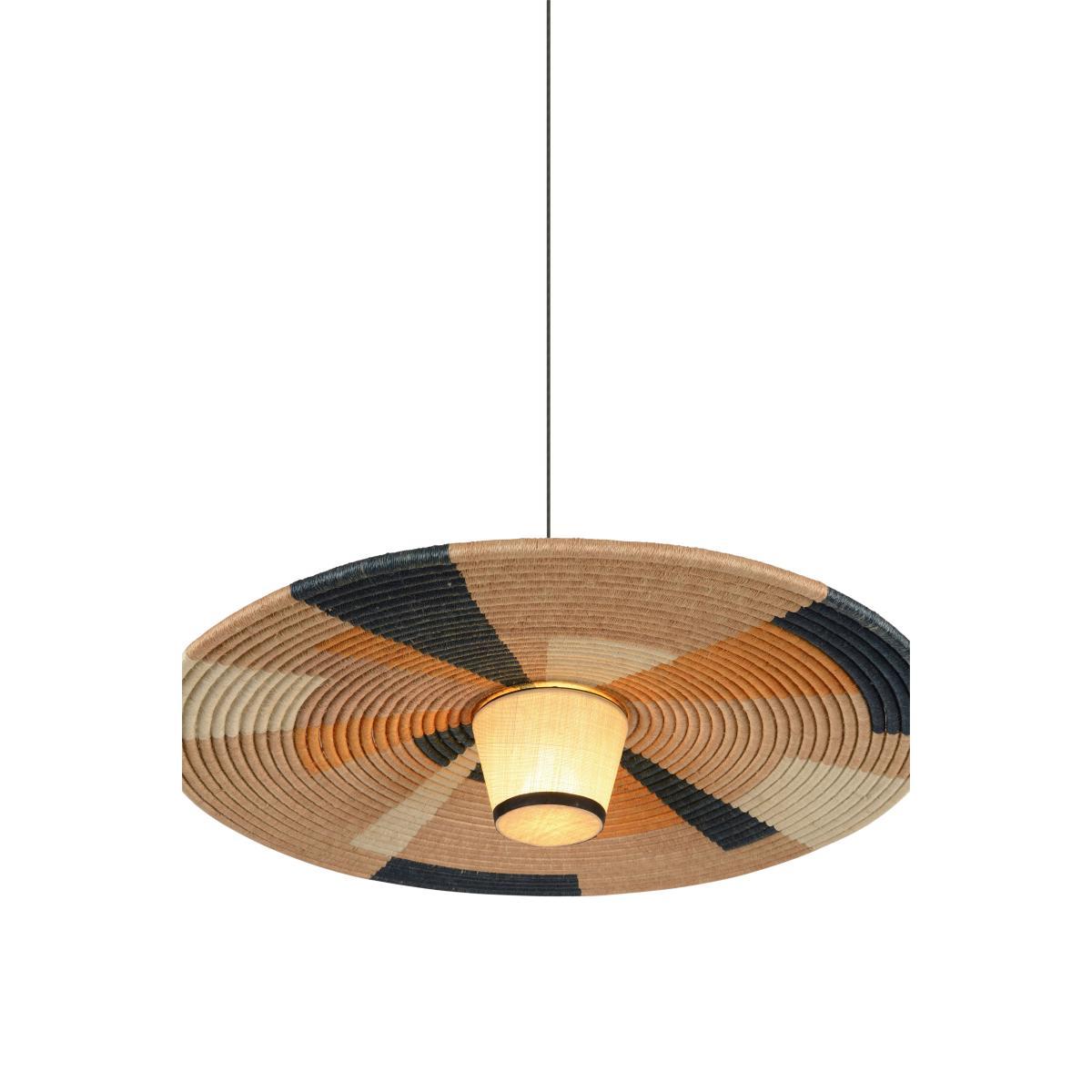 Parrot L Pendant - / Ø 80 x H 22 cm - Hand-braided abaca by Forestier Multicoloured/Beige – image 3