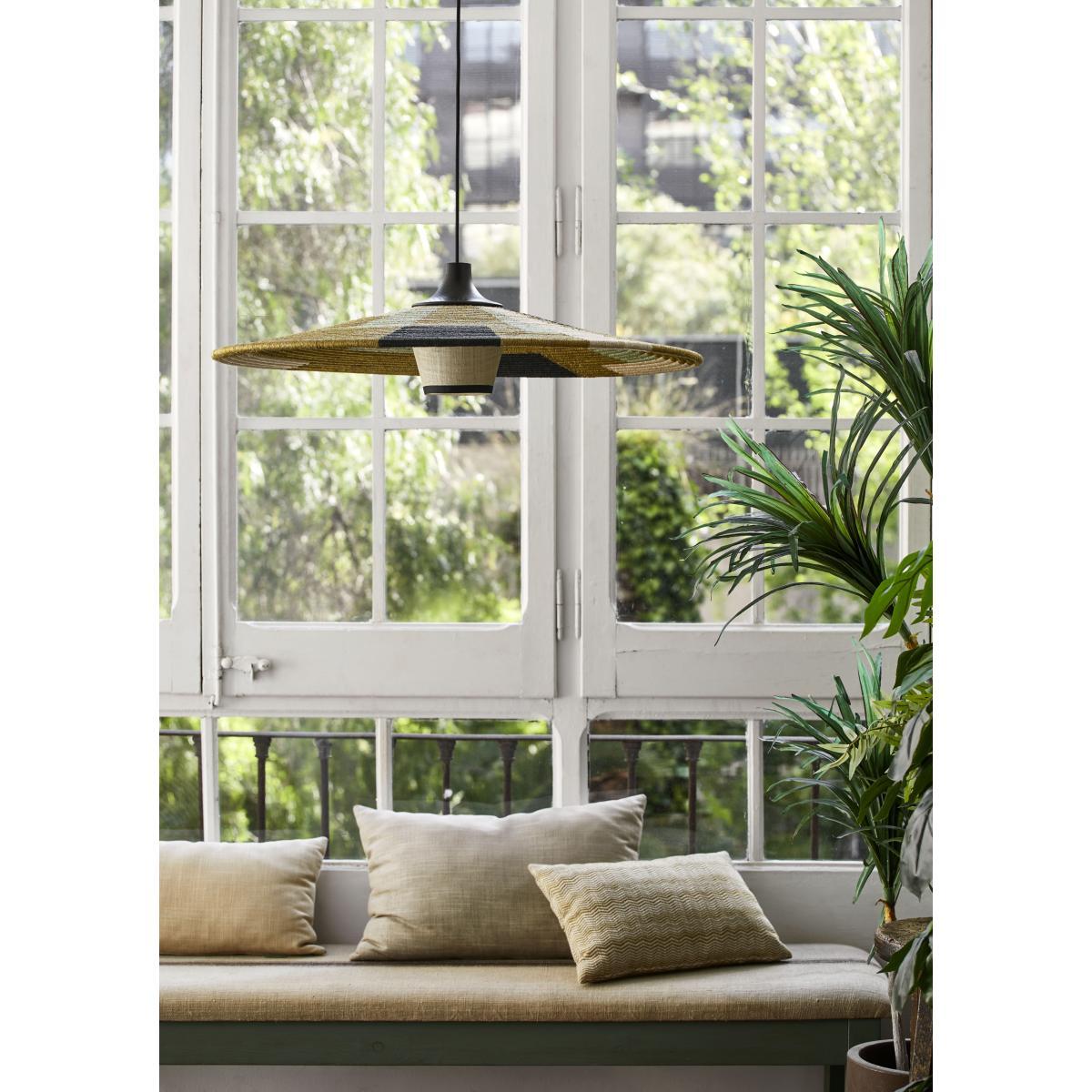 Parrot L Pendant - / Ø 80 x H 22 cm - Hand-braided abaca by Forestier Multicoloured/Beige – image 4