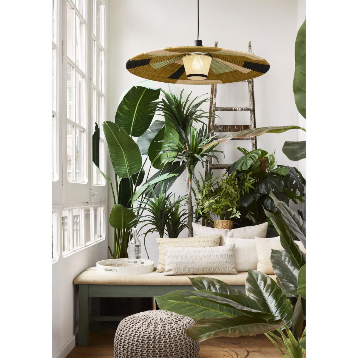 Parrot L Pendant - / Ø 80 x H 22 cm - Hand-braided abaca by Forestier Multicoloured/Beige – image 5