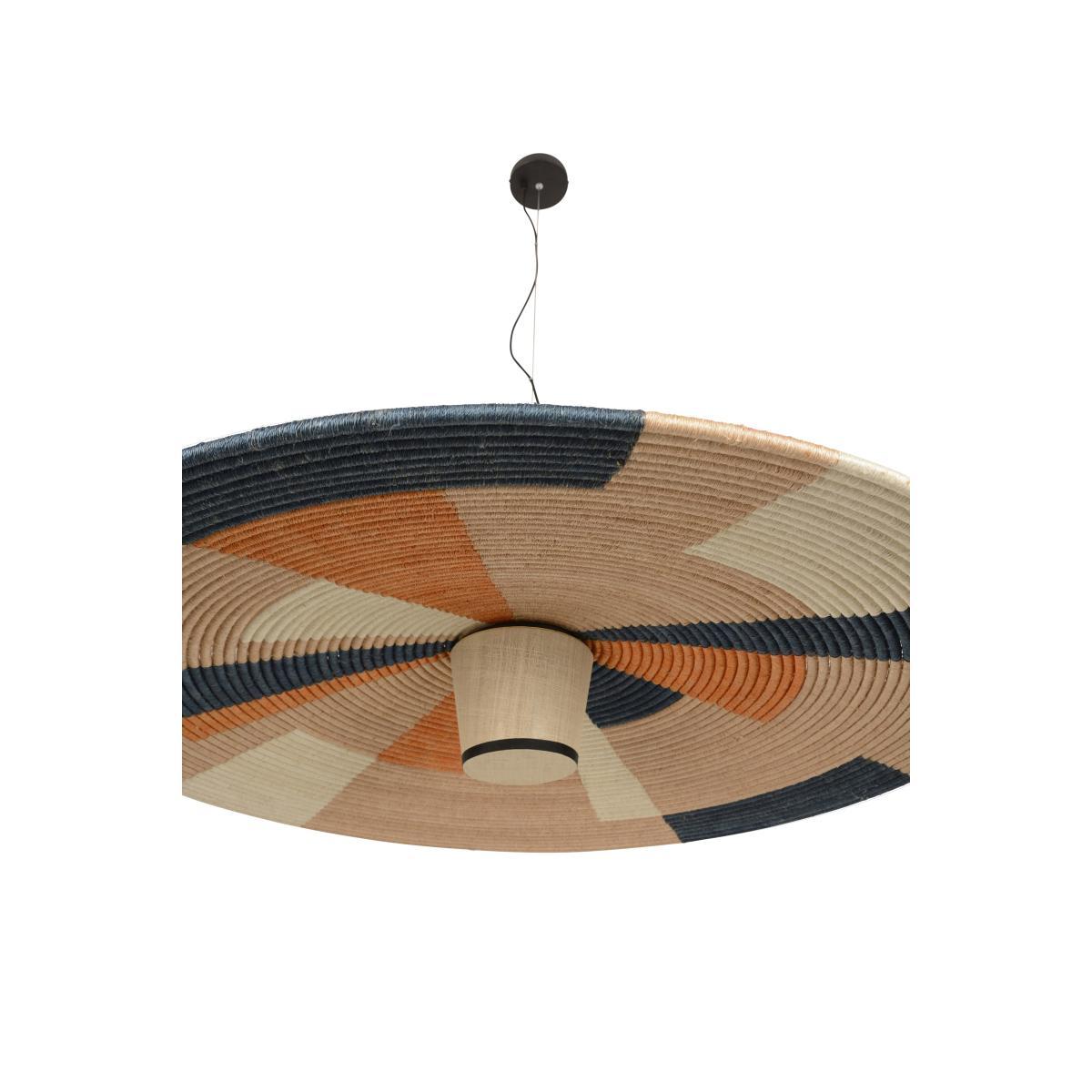 Parrot XXL Pendant - / Ø 120 x H 24 cm - Hand-braided abaca by Forestier Multicoloured/Beige – image 2