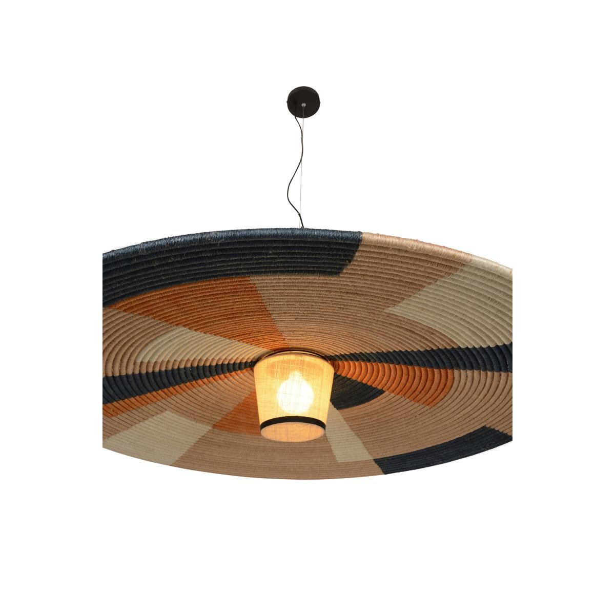 Parrot XXL Pendant - / Ø 120 x H 24 cm - Hand-braided abaca by Forestier Multicoloured/Beige – image 3