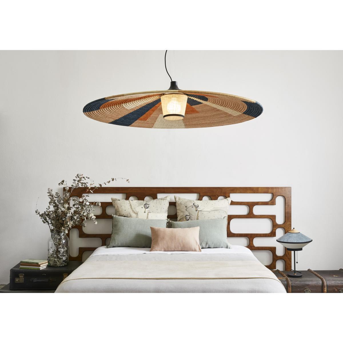 Parrot XXL Pendant - / Ø 120 x H 24 cm - Hand-braided abaca by Forestier Multicoloured/Beige – image 5