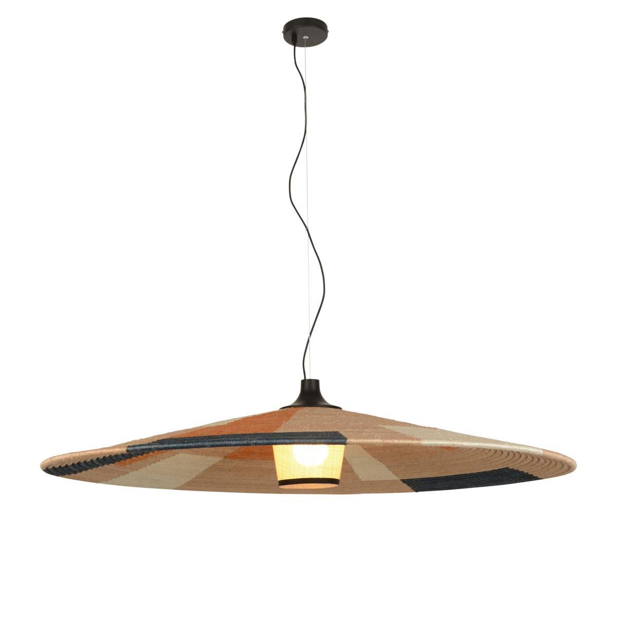 Parrot XXL Pendant - / Ø 120 x H 24 cm - Hand-braided abaca by Forestier Multicoloured/Beige – image 6