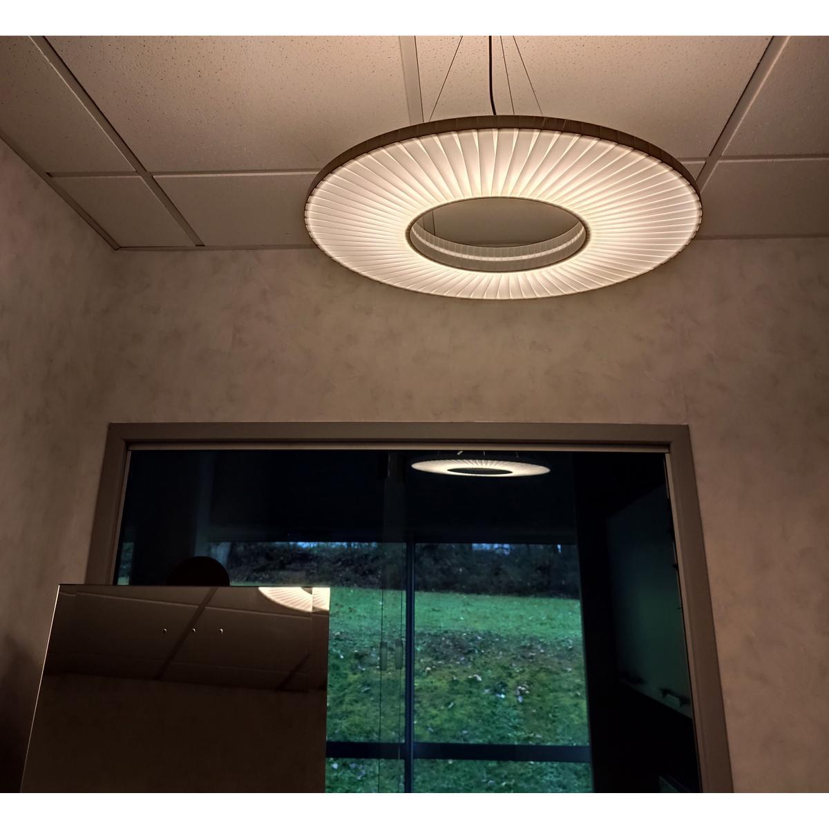 Iris Pendant - Horizontal LED / Ø 40 cm - Fabric & double-sided lighting by Dix Heures Dix White – image 2