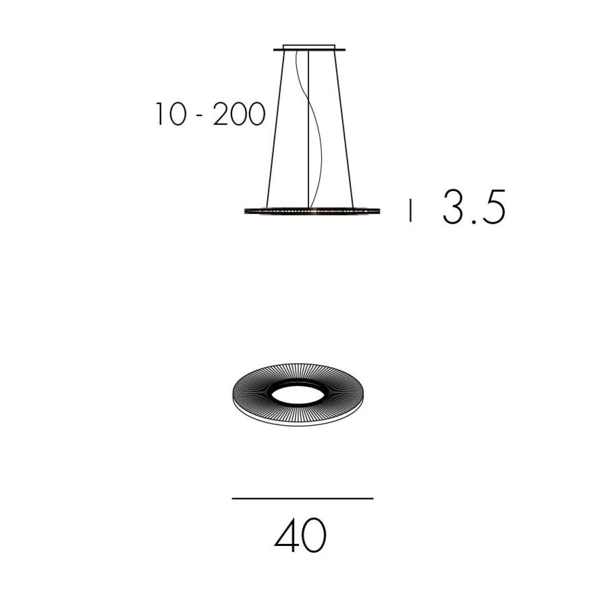 Iris Pendant - Horizontal LED / Ø 40 cm - Fabric & double-sided lighting by Dix Heures Dix White – image 3