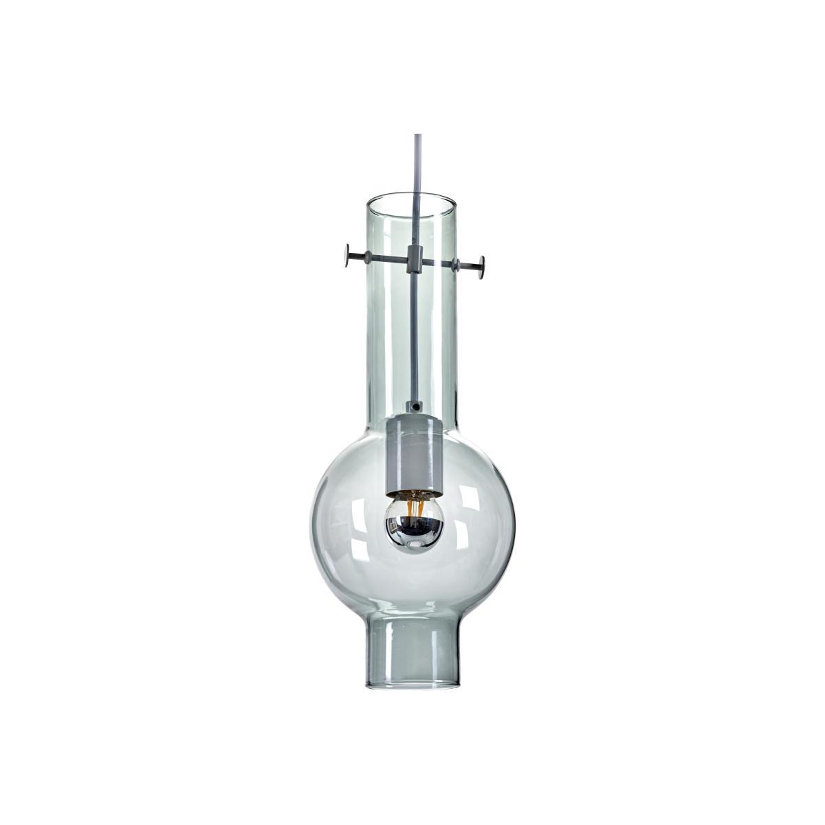 Novecento Pendant - Glass - Ø 14,5 x H 35 cm by Serax Grey/Transparent
