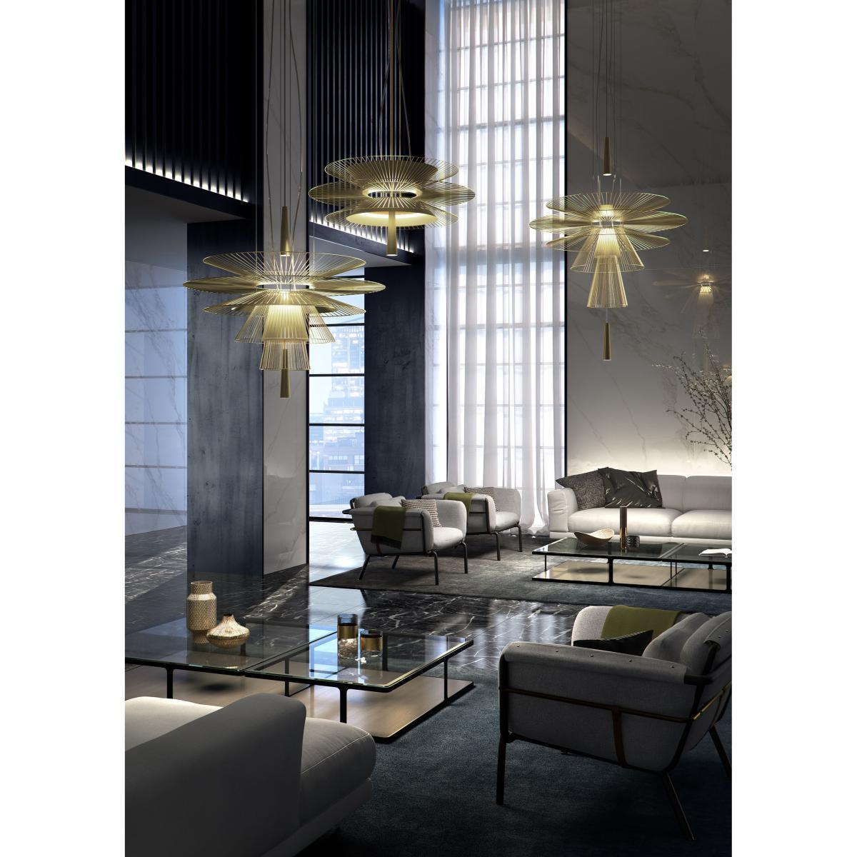Gravity 2 LED Pendant - / Ø 68 x H 34.5 cm - Metal by Forestier Gold – image 2