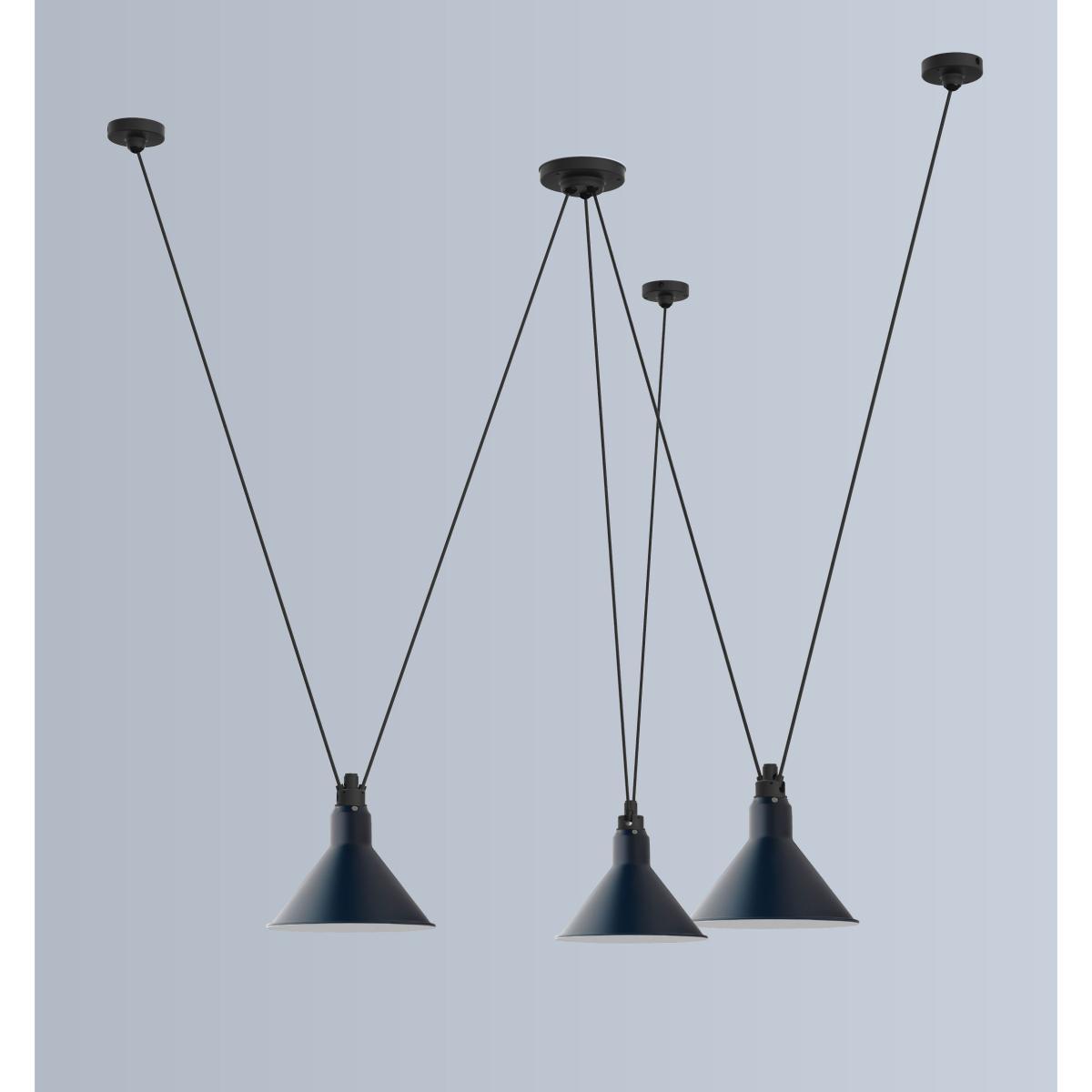 Acrobate N°325 Pendant - / Lampes Gras - 3 metal & glass shades by DCW éditions White/Black – image 2