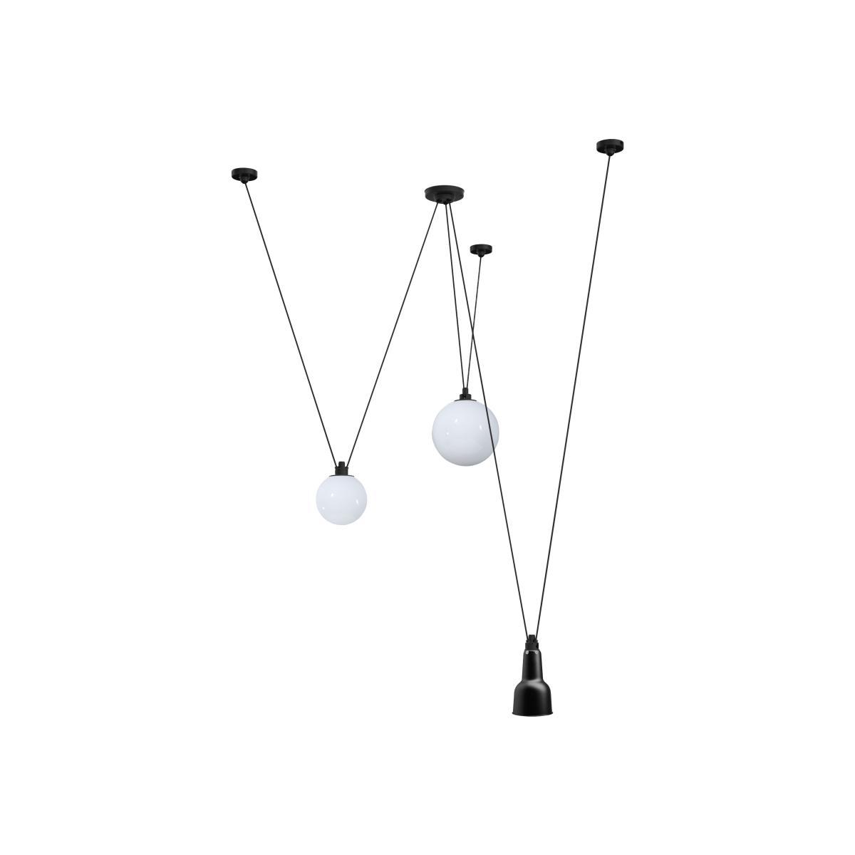 Acrobate N°325 Pendant - / Lampes Gras - 3 metal & glass shades by DCW éditions White/Black – image 1