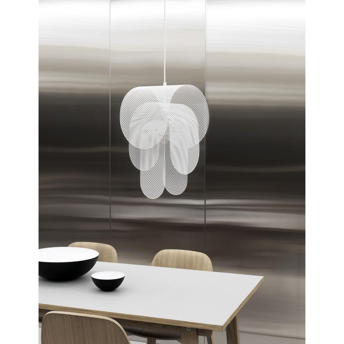 Superpose Pendant - / Perforated steel - Ø 30 x H 53 cm by Normann Copenhagen White – image 3