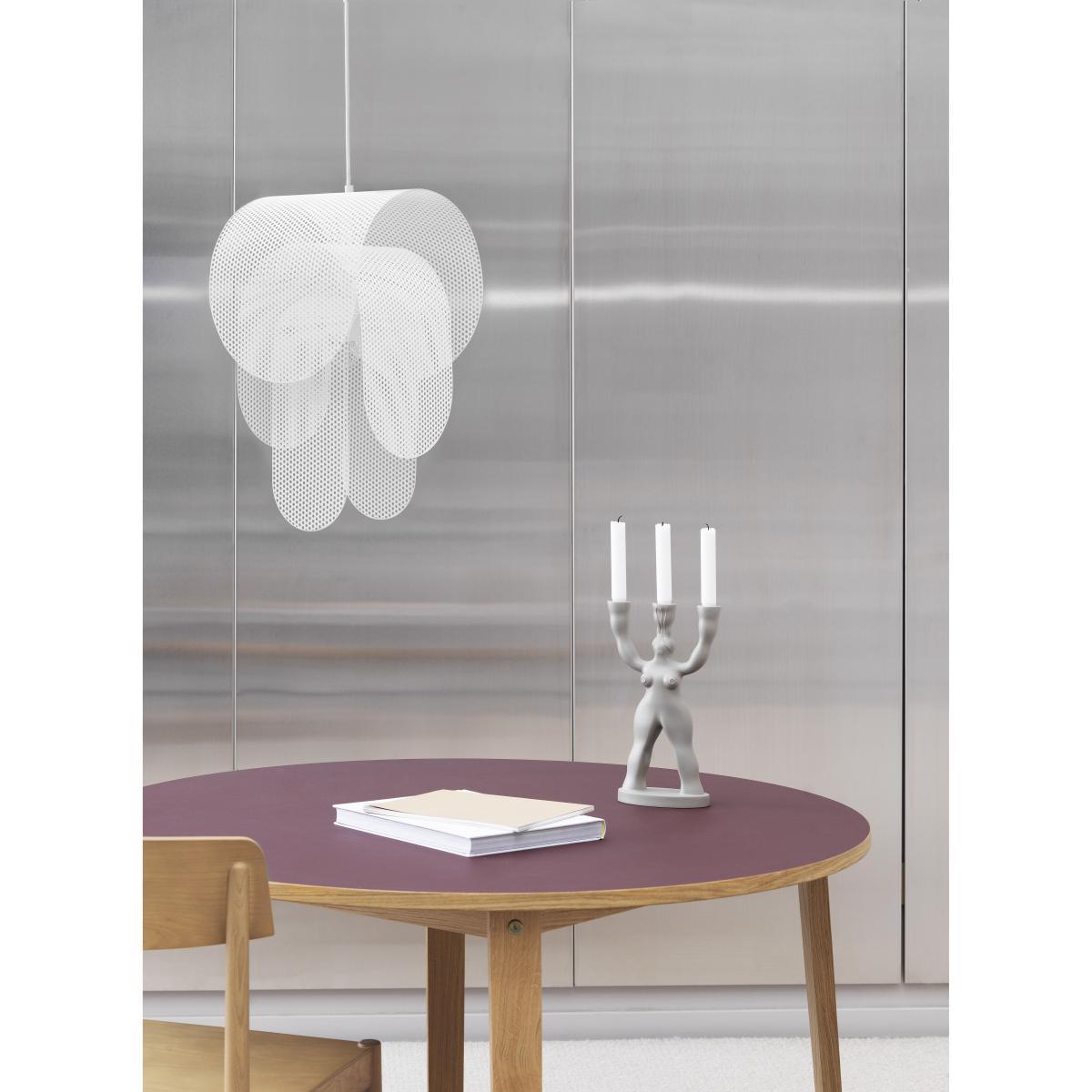 Superpose Pendant - / Perforated steel - Ø 30 x H 53 cm by Normann Copenhagen White – image 5