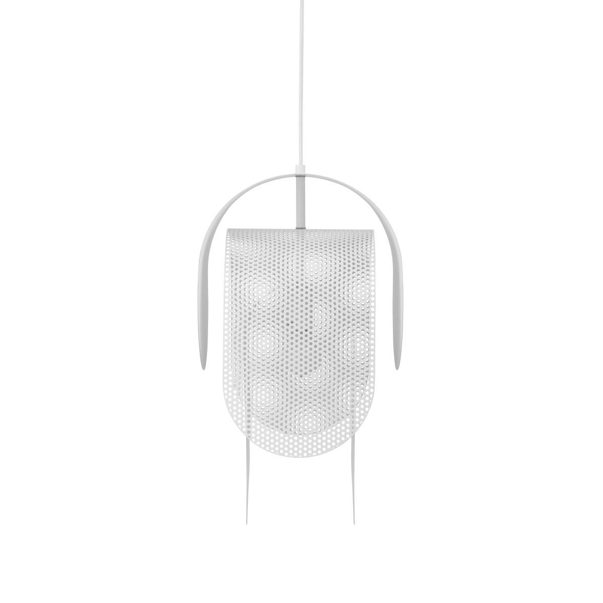 Superpose Pendant - / Perforated steel - Ø 30 x H 53 cm by Normann Copenhagen White – image 6