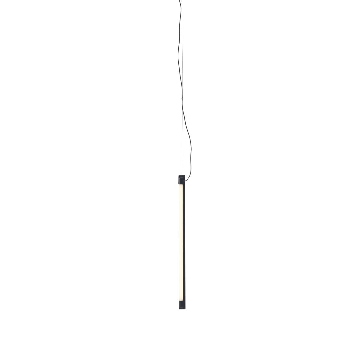 Fine LED Pendant metal black / L 60 cm - Horizontal or vertical position - Muuto – image 2