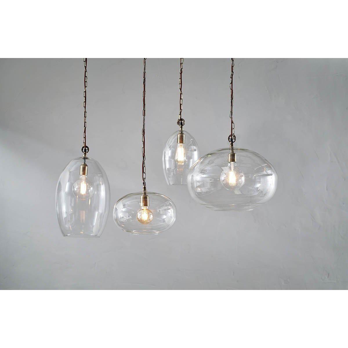Nkuku Otoro Glass Pendant Oval | Lighting | Clear | Small 37 x 17 cm (Diameter) – image 2