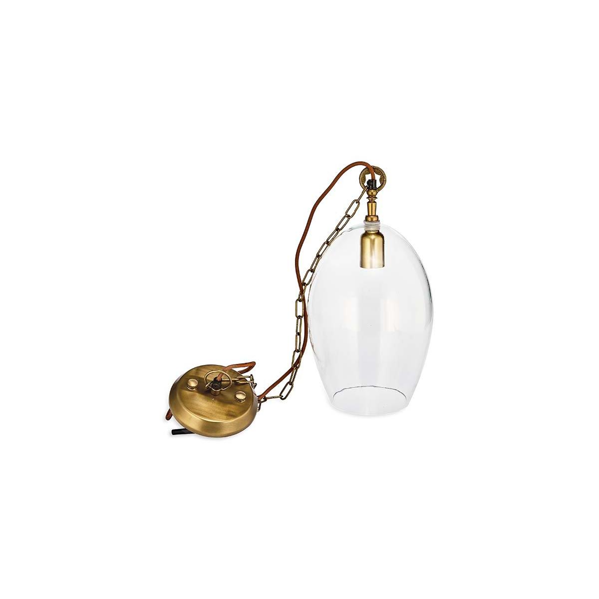Nkuku Otoro Glass Pendant Oval | Lighting | Clear | Small 37 x 17 cm (Diameter) – image 3