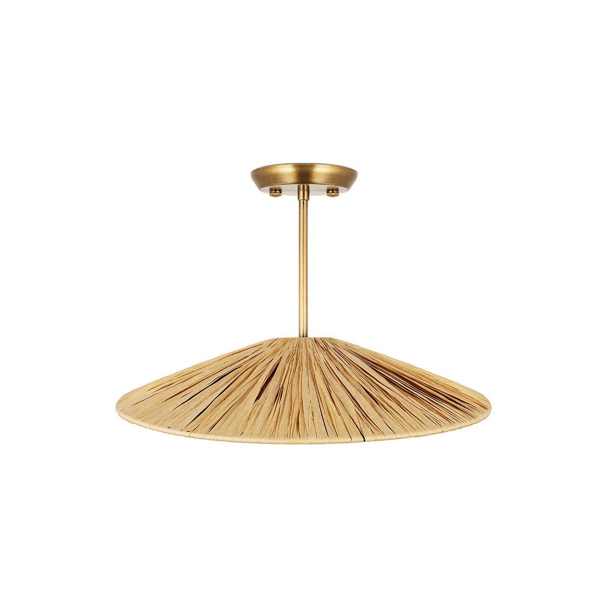 Nkuku Katari Raffia Ceiling Light | Lights | Natural/Antique Brass | Large – image 4