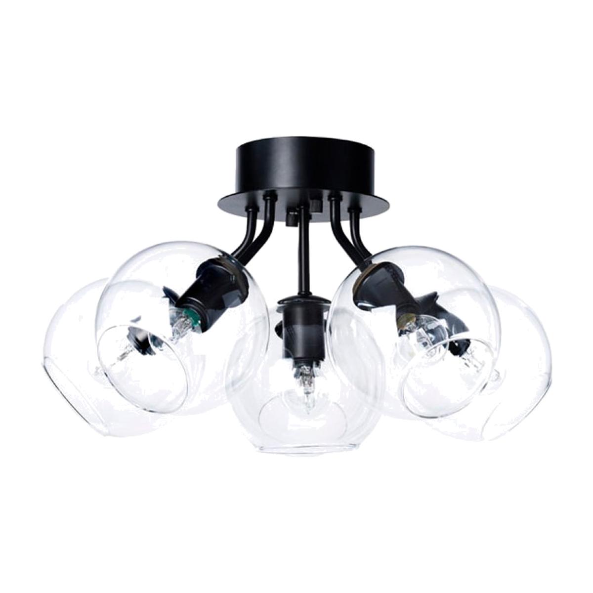 Tage ceiling lamp black-clear glass