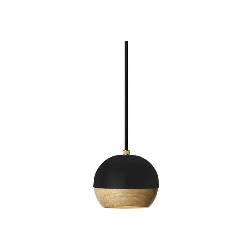 Mater Ray pendant lamp black small oak detail on screen