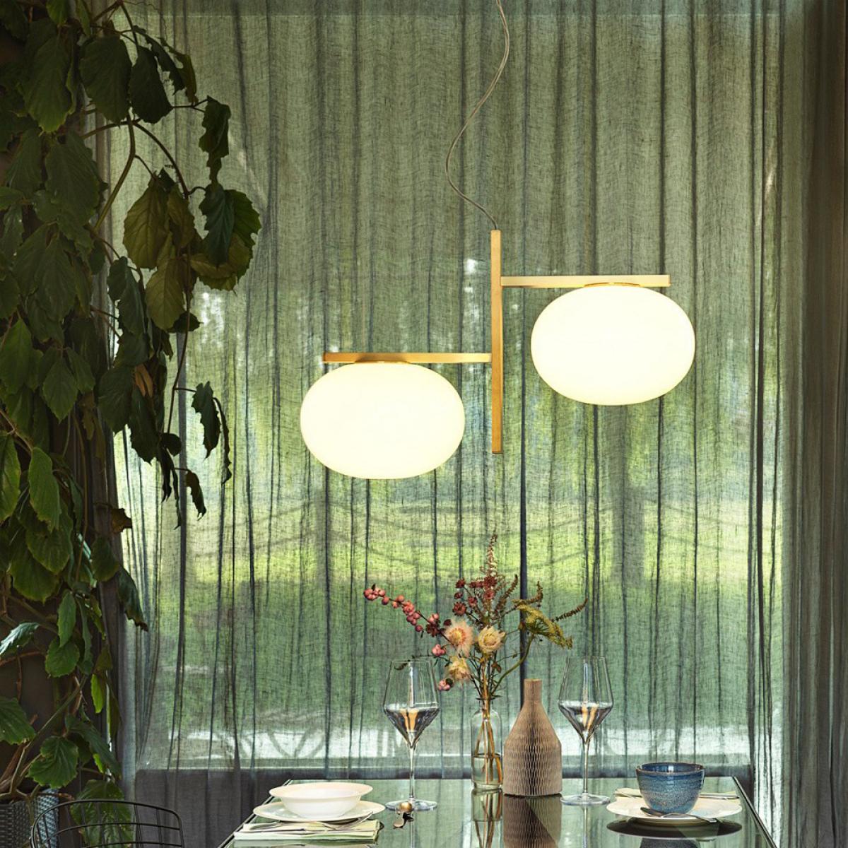 Oluce Alba 468 pendant lamp Opal brass – image 2