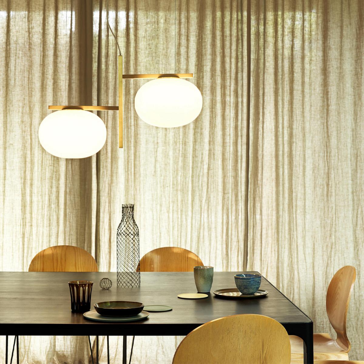 Oluce Alba 468 pendant lamp Opal brass – image 3