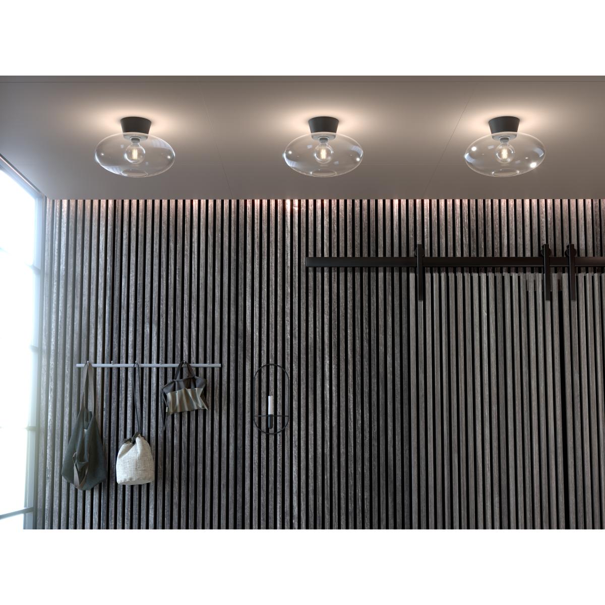 Belid Bullo ceiling lamp XL clear glass Ø38 cm Matte black – image 2