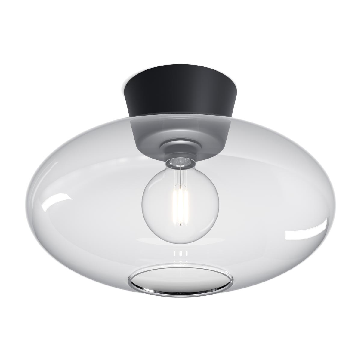 Belid Bullo ceiling lamp XL clear glass Ø38 cm Matte black – image 1