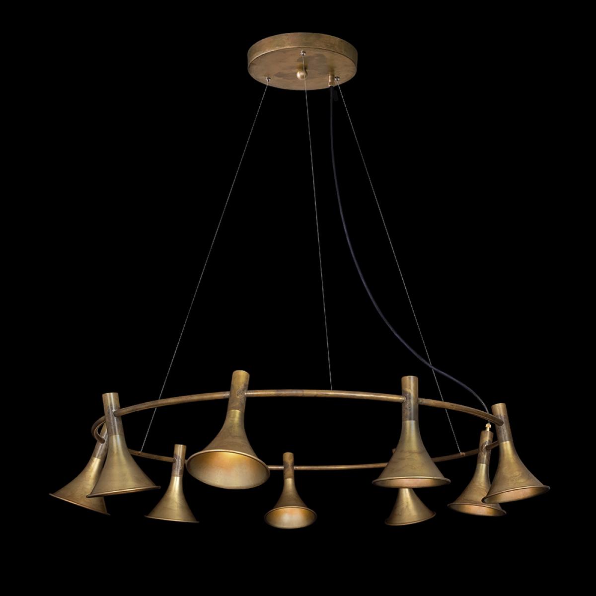 Konsthantverk Megafon 9 - Low ceiling lamp Raw brass – image 2