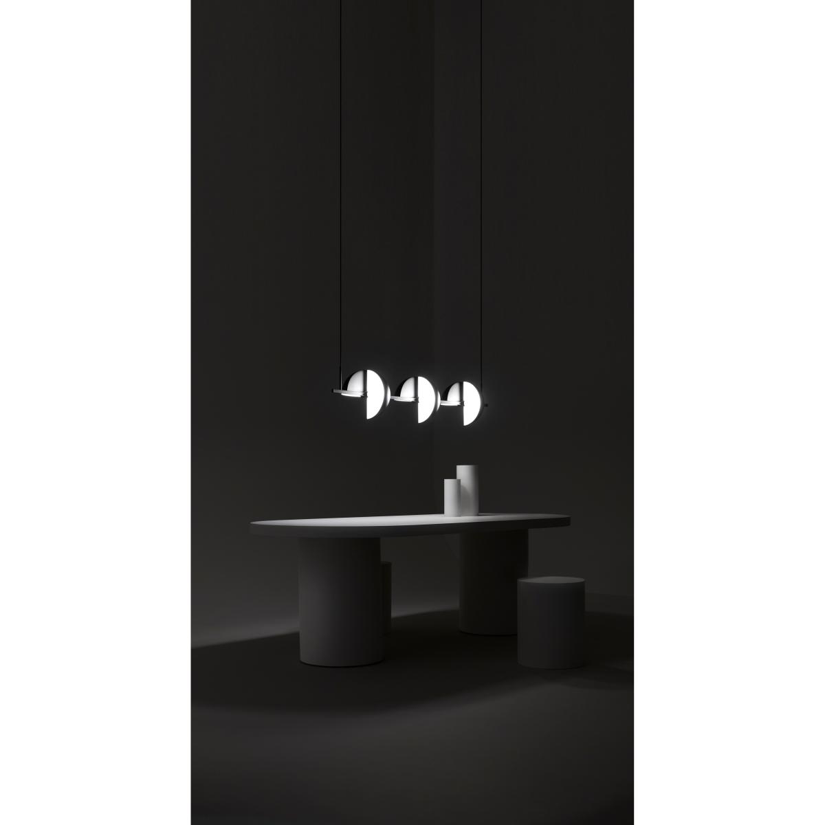Oblure Trapeze triplet pendant 140 cm Black – image 4
