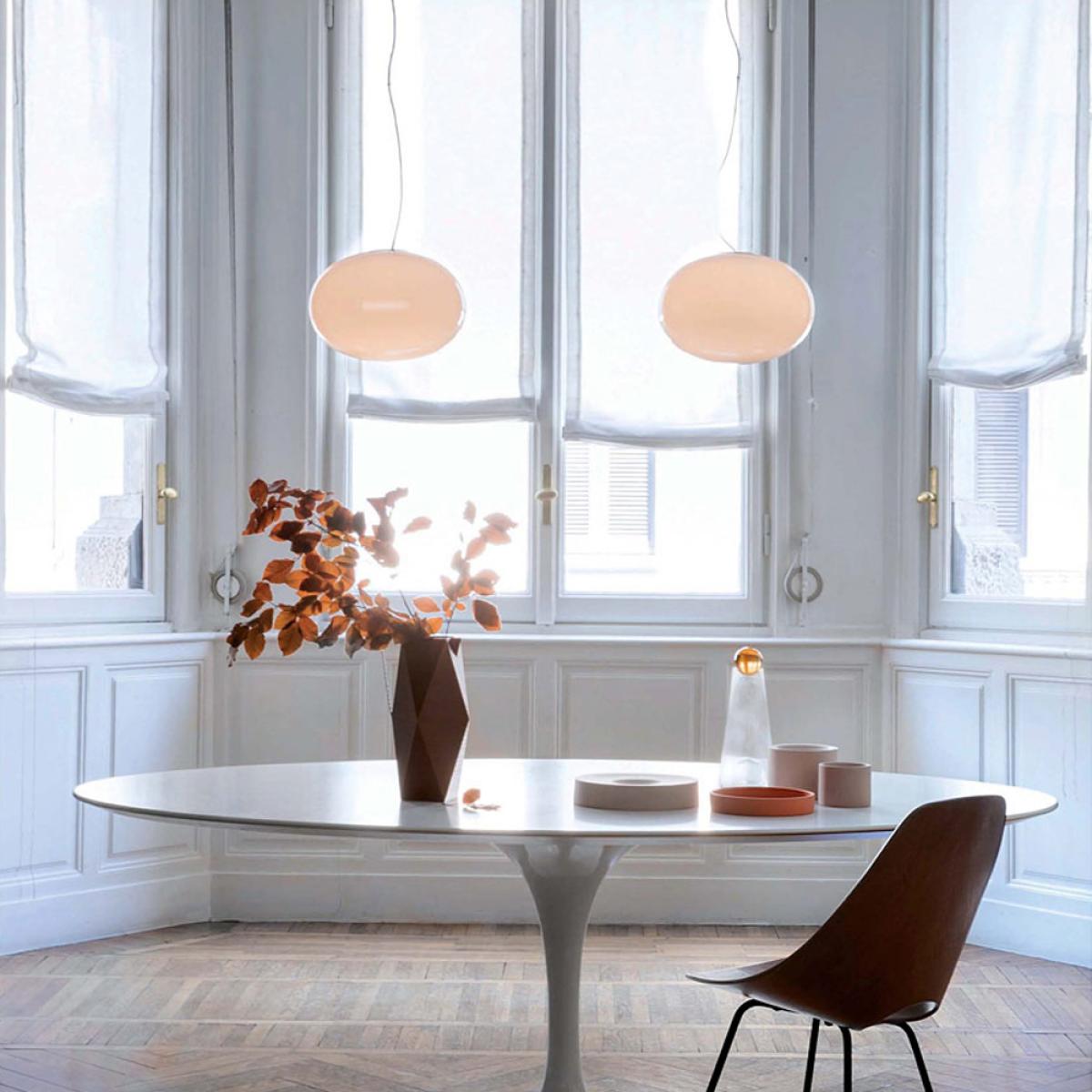 Oluce Alba 465 pendant lamp Opal brass – image 2