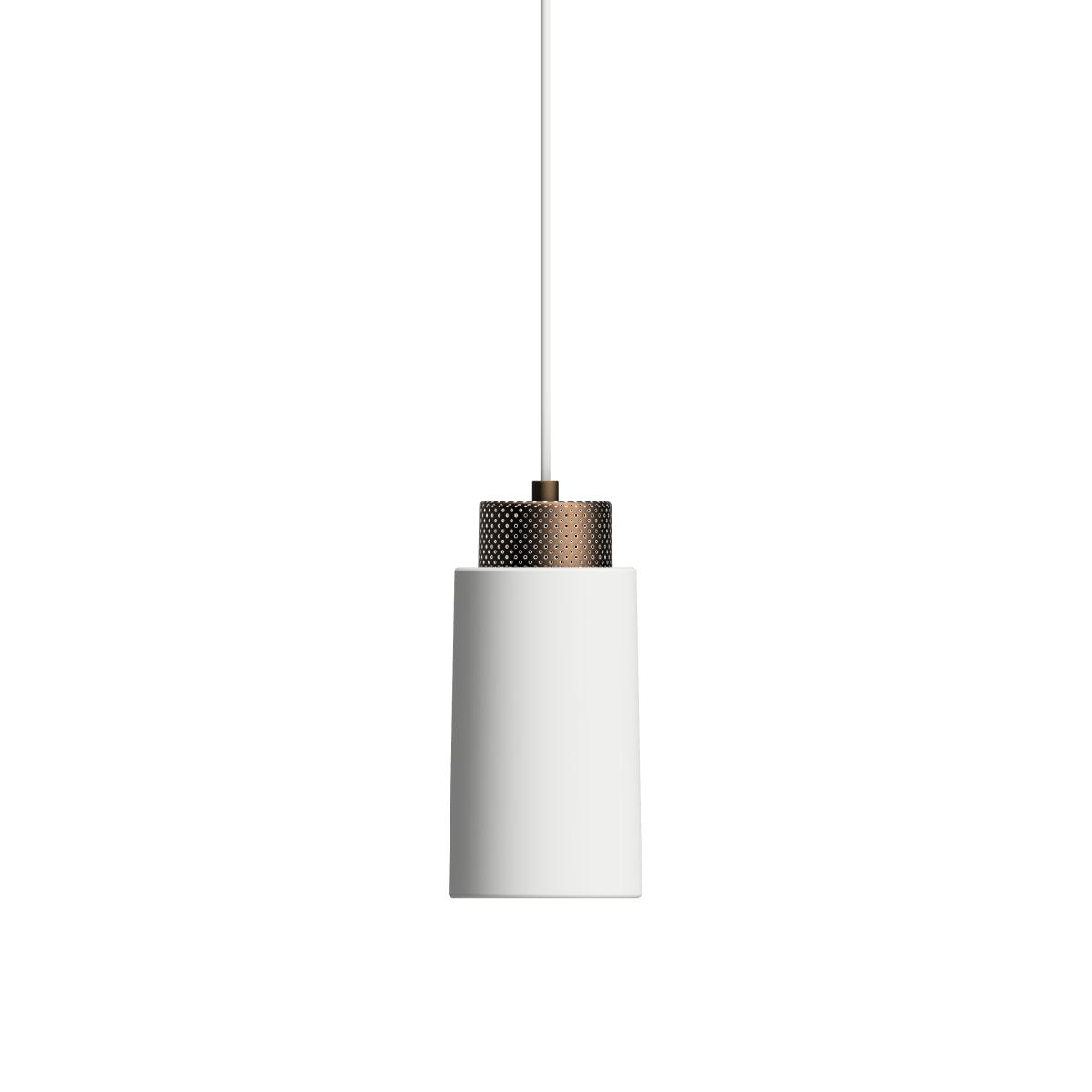 Edge pendant lamp small Matte white-bronze – image 2