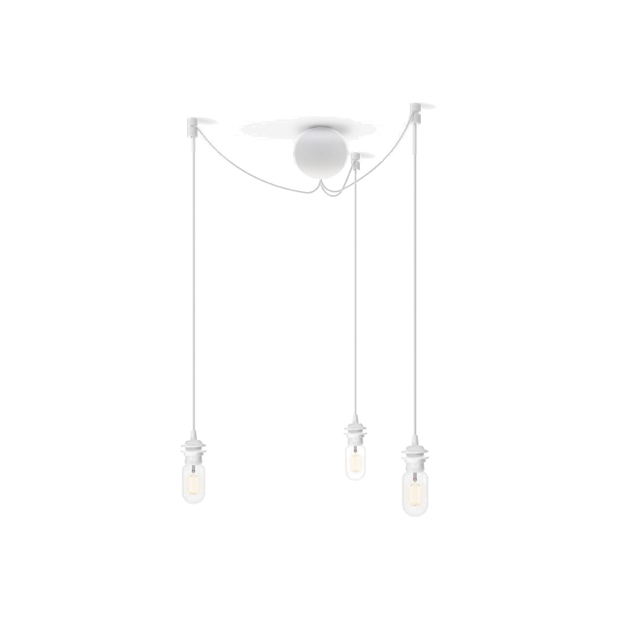 Cannonball ceiling cup with 3 cords white – image 1