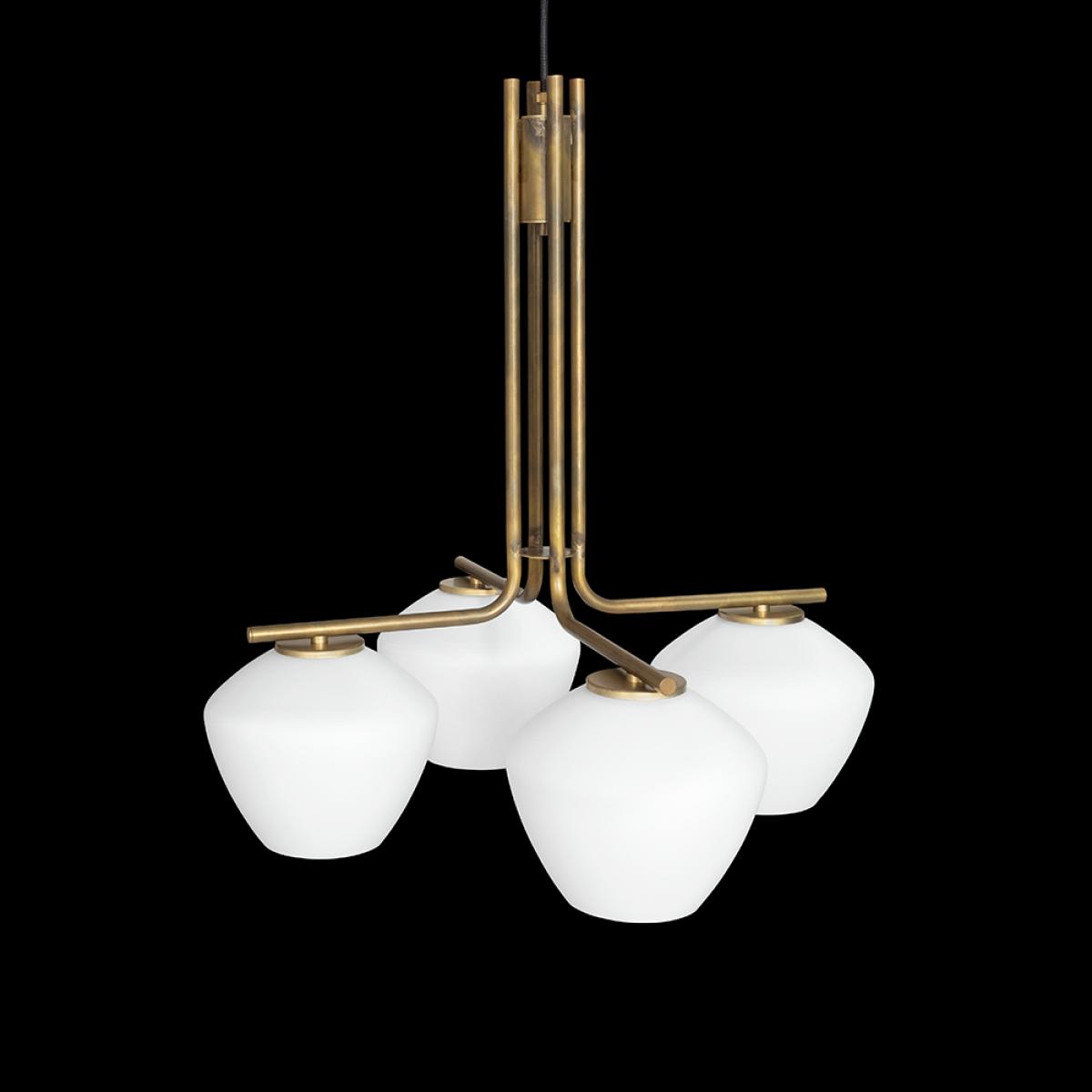 Konsthantverk DK 4-Low pendant Raw brass/matte white – image 2
