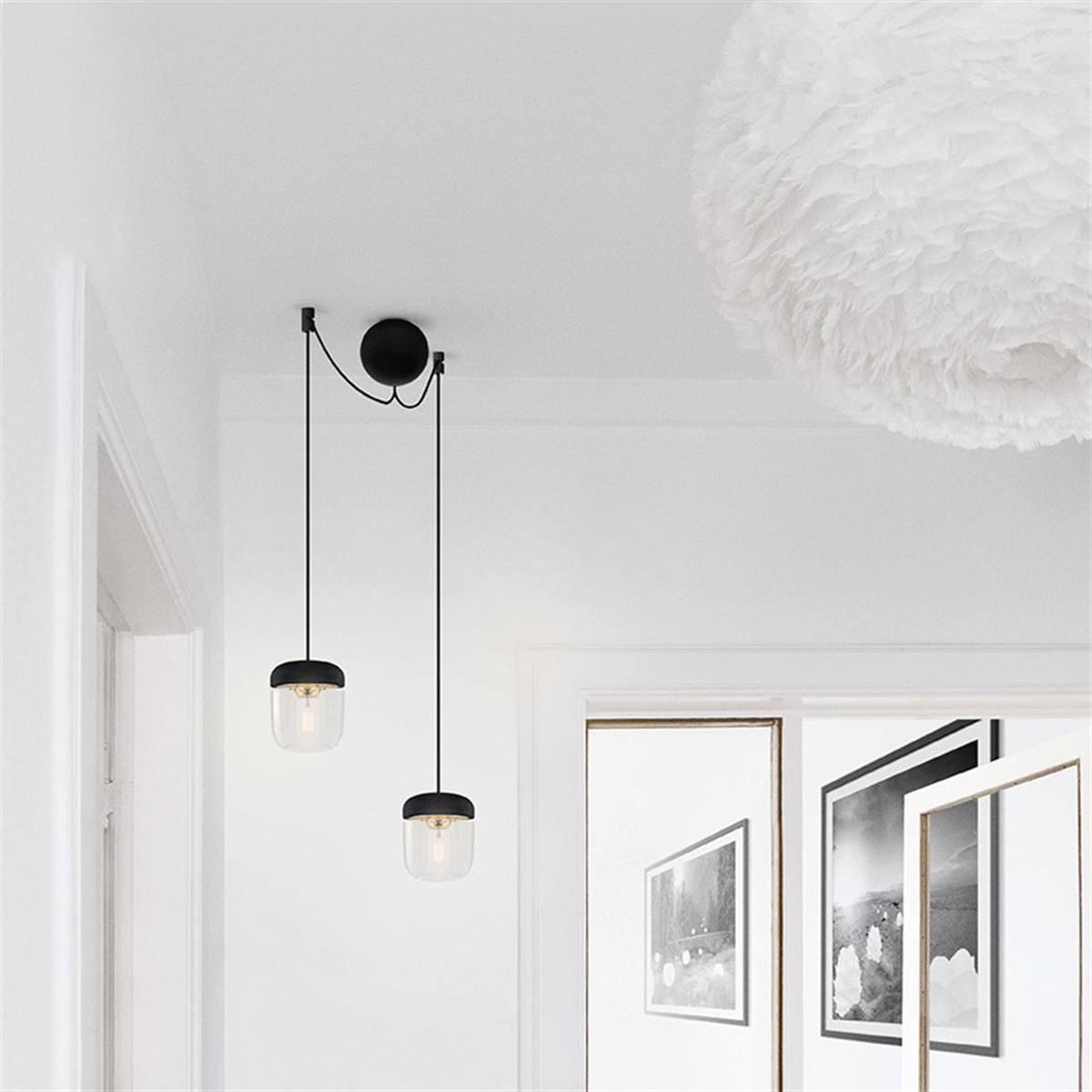 Cannonball ceiling cup with 2 cords black – image 2