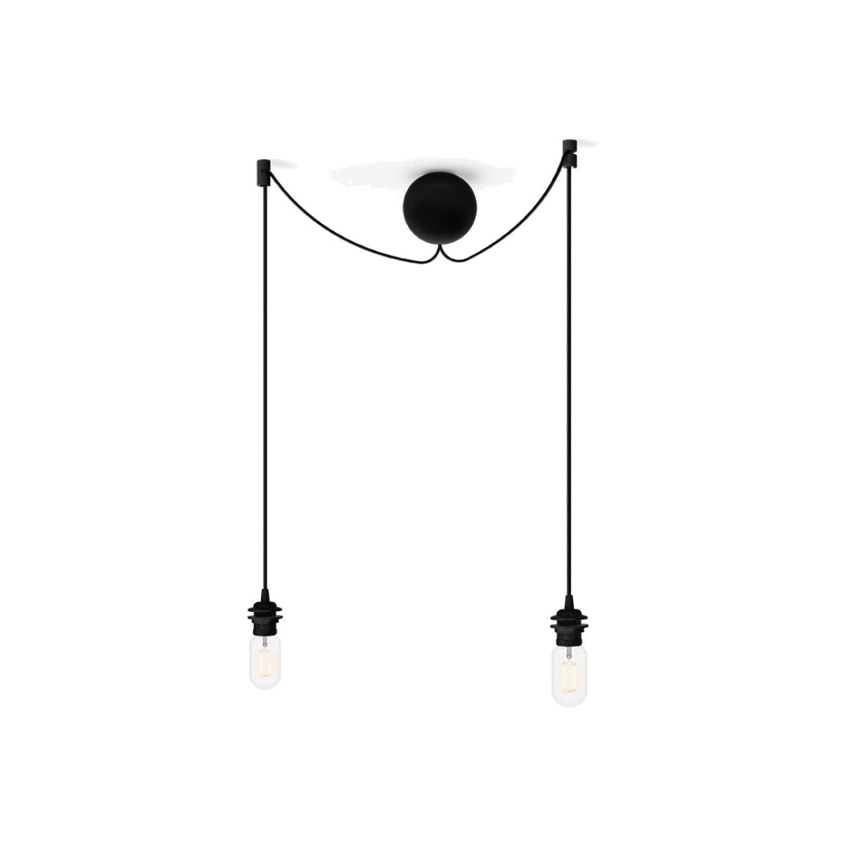 Cannonball ceiling cup with 2 cords black – image 1