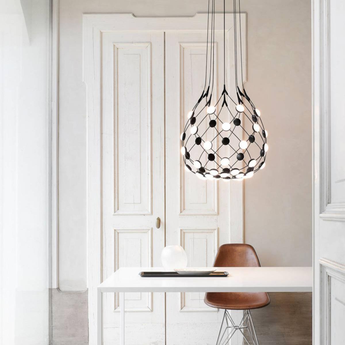 Luceplan Mesh ceiling lamp Black small cable 5m – image 2