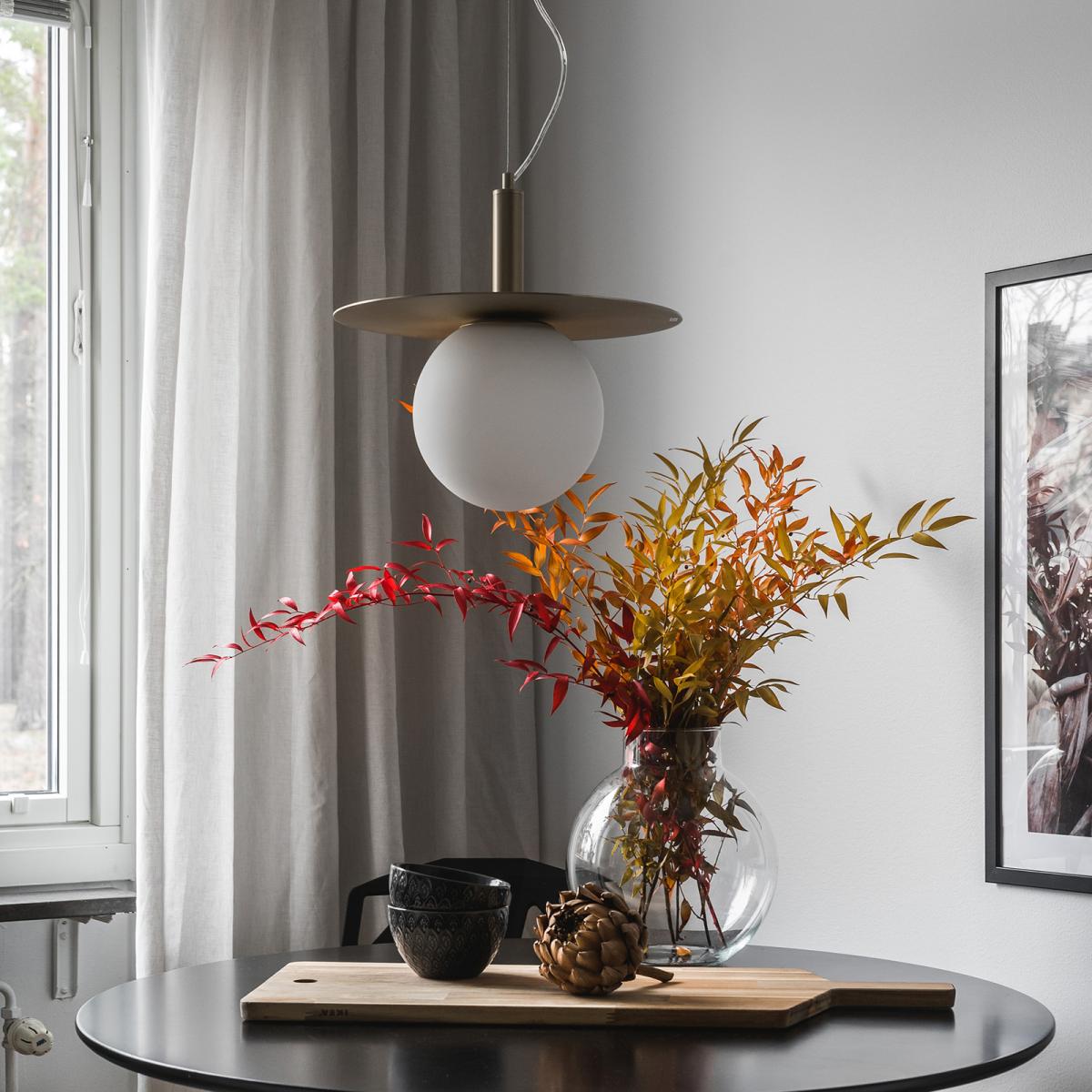 Art Deco ceiling lamp brass-opal glass – image 3