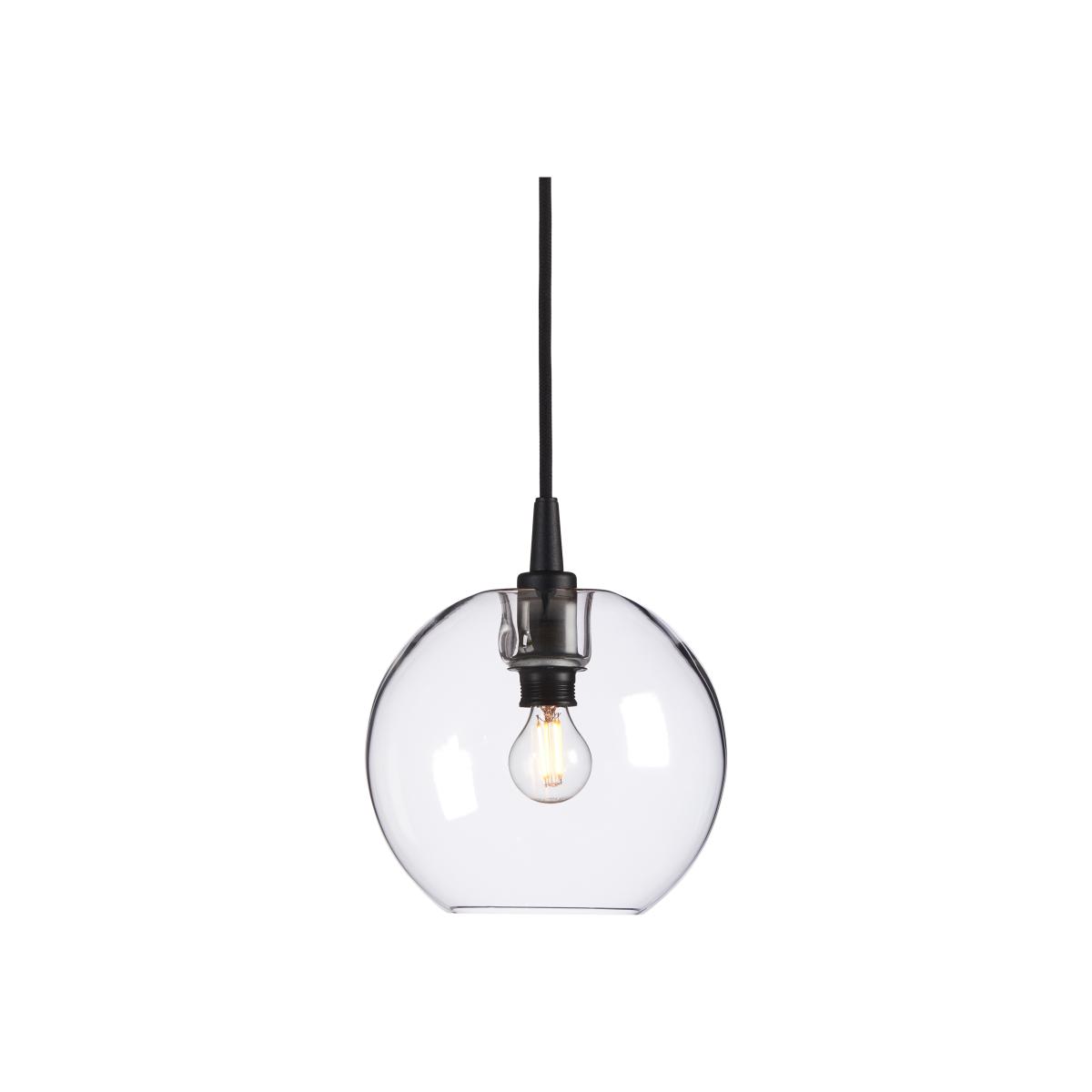 Gloria pendant lamp Ø19 cm Black-clear glass