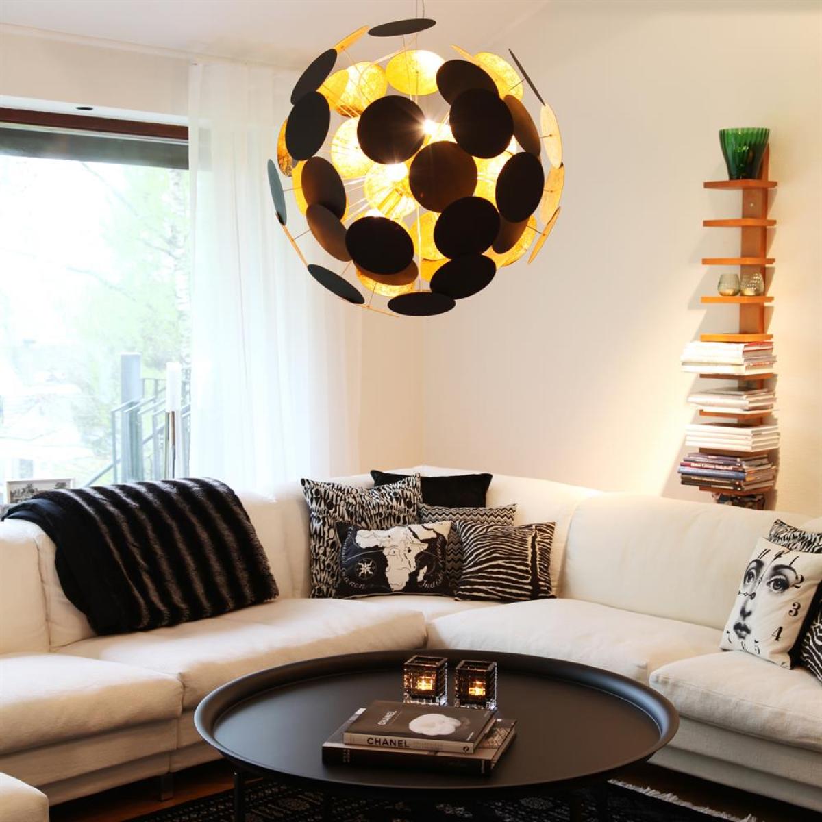 Planet ceiling lamp 66 cm black-gold – image 2