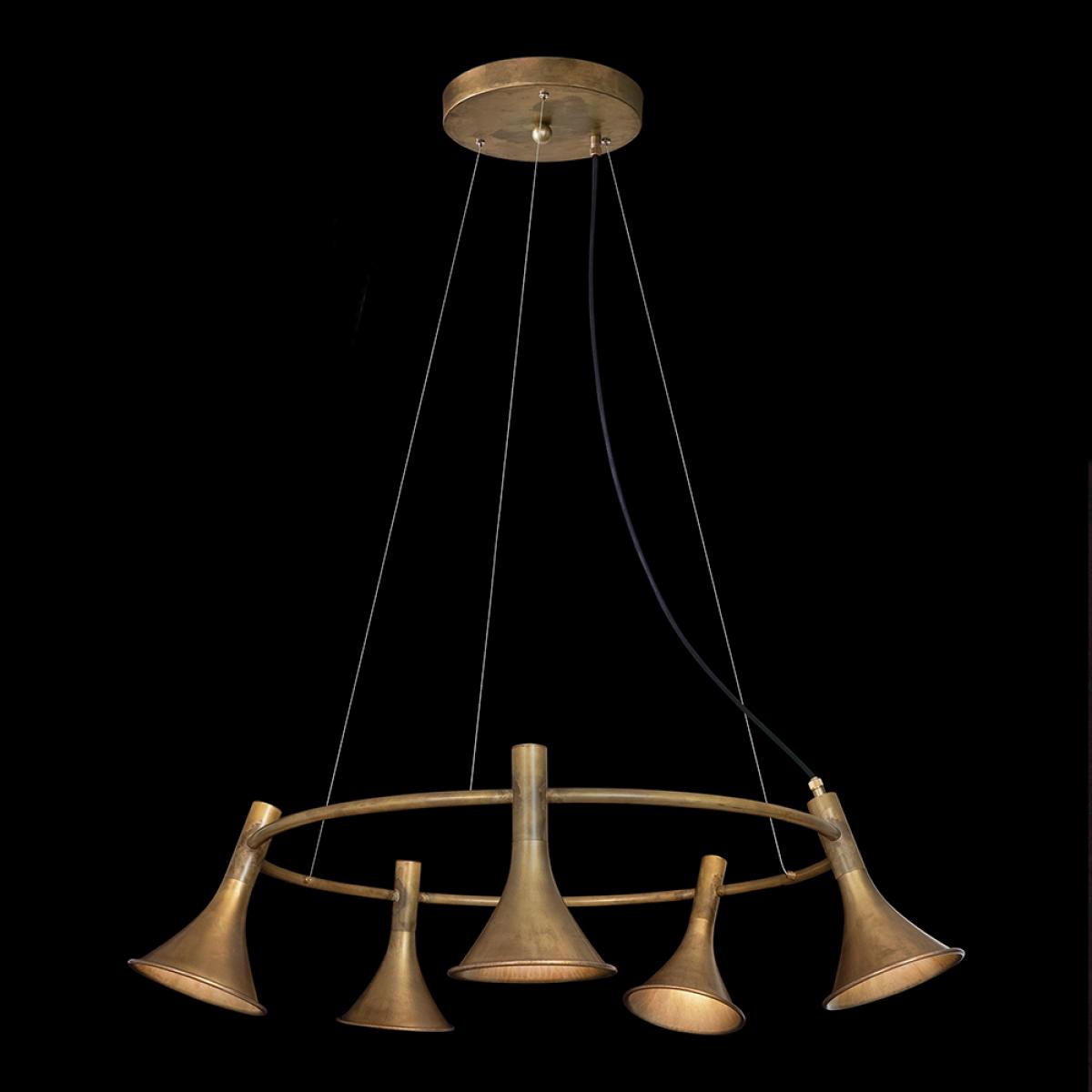 Konsthantverk Megafon 5-Low Round pendant Raw brass – image 2