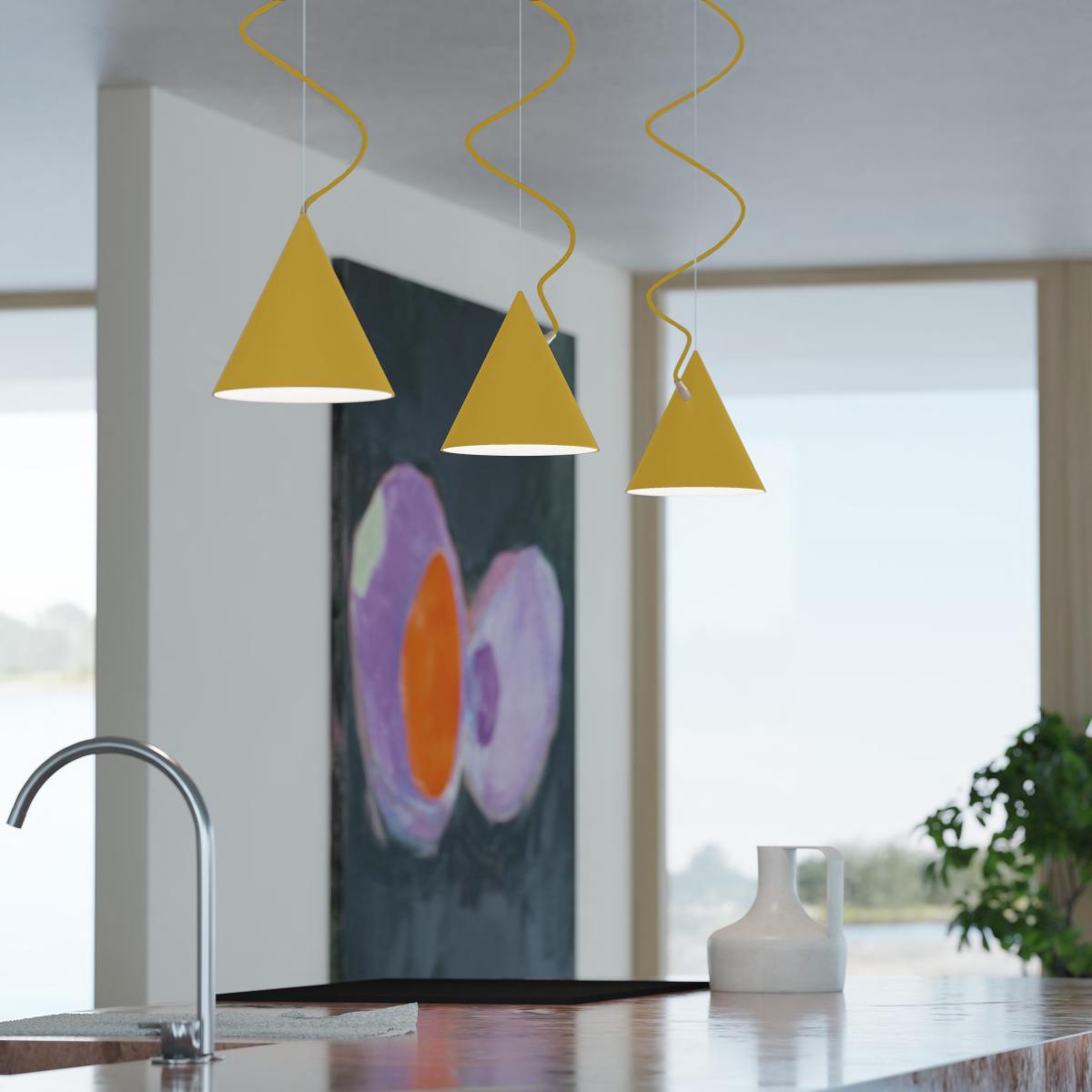 Noon Castor pendant 20 cm Golden yellow-sulfur yellow-brass – image 3