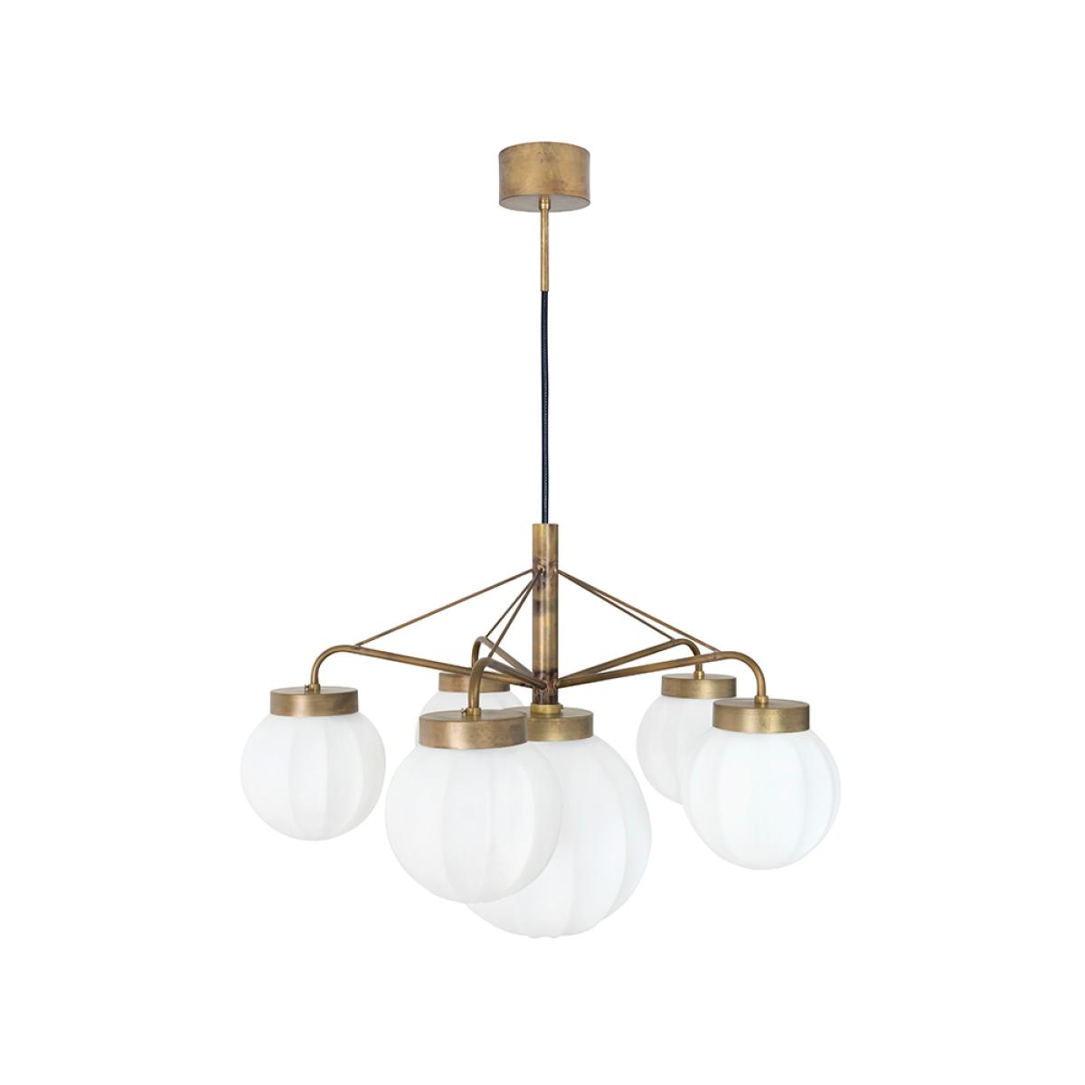 Konsthantverk Klyfta 6-Low pendant Raw brass/ white – image 2